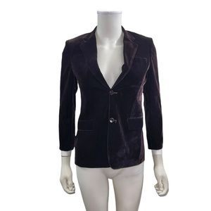 Andrew Fezza Purple Velvet 3/4 Sleeve 2 Buttons Blazer